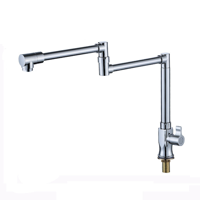Modern Faucet 1-Handle 1-Hole Brass Single Level Low Profile Pot Filler Kitchen Faucet 12.2" Clearhalo 'Home Improvement' 'home_improvement' 'home_improvement_kitchen_faucets' 'Kitchen Faucets' 'Kitchen Remodel & Kitchen Fixtures' 'Kitchen Sinks & Faucet Components' 'kitchen_faucets' 6756401