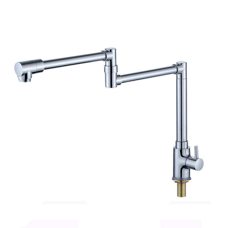 Modern Faucet 1-Handle 1-Hole Brass Single Level Low Profile Pot Filler Kitchen Faucet 12" Clearhalo 'Home Improvement' 'home_improvement' 'home_improvement_kitchen_faucets' 'Kitchen Faucets' 'Kitchen Remodel & Kitchen Fixtures' 'Kitchen Sinks & Faucet Components' 'kitchen_faucets' 6756403