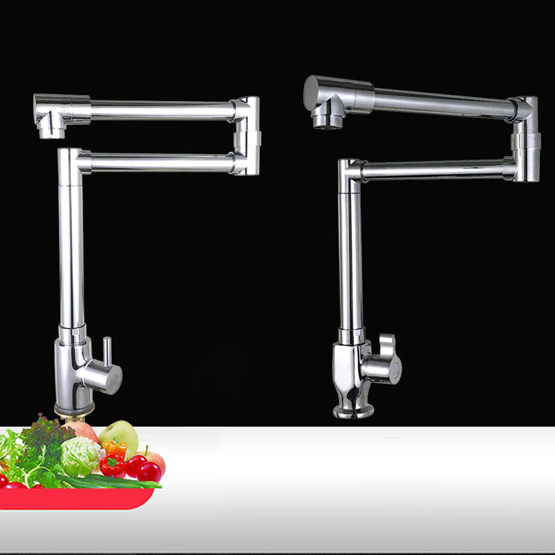 Modern Faucet 1-Handle 1-Hole Brass Single Level Low Profile Pot Filler Kitchen Faucet Clearhalo 'Home Improvement' 'home_improvement' 'home_improvement_kitchen_faucets' 'Kitchen Faucets' 'Kitchen Remodel & Kitchen Fixtures' 'Kitchen Sinks & Faucet Components' 'kitchen_faucets' 6756405