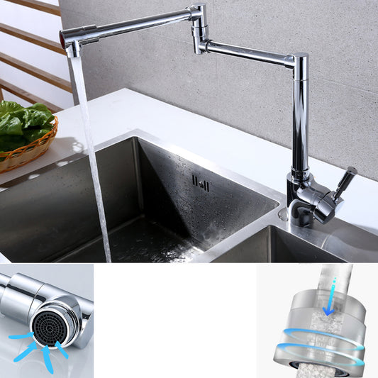 Modern Faucet 1-Handle 1-Hole Brass Single Level Low Profile Pot Filler Kitchen Faucet Clearhalo 'Home Improvement' 'home_improvement' 'home_improvement_kitchen_faucets' 'Kitchen Faucets' 'Kitchen Remodel & Kitchen Fixtures' 'Kitchen Sinks & Faucet Components' 'kitchen_faucets' 6756414