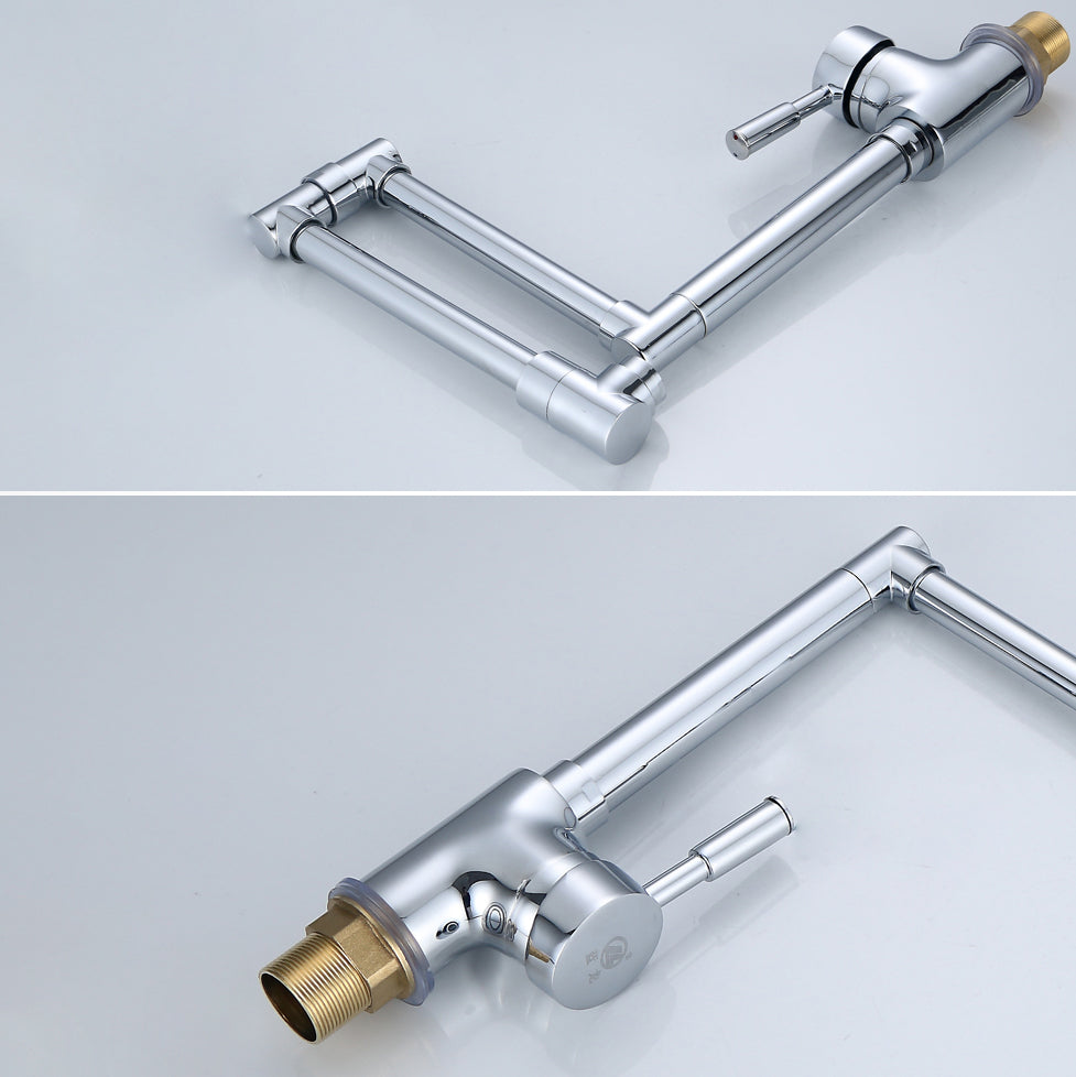 Modern Faucet 1-Handle 1-Hole Brass Single Level Low Profile Pot Filler Kitchen Faucet Clearhalo 'Home Improvement' 'home_improvement' 'home_improvement_kitchen_faucets' 'Kitchen Faucets' 'Kitchen Remodel & Kitchen Fixtures' 'Kitchen Sinks & Faucet Components' 'kitchen_faucets' 6756415