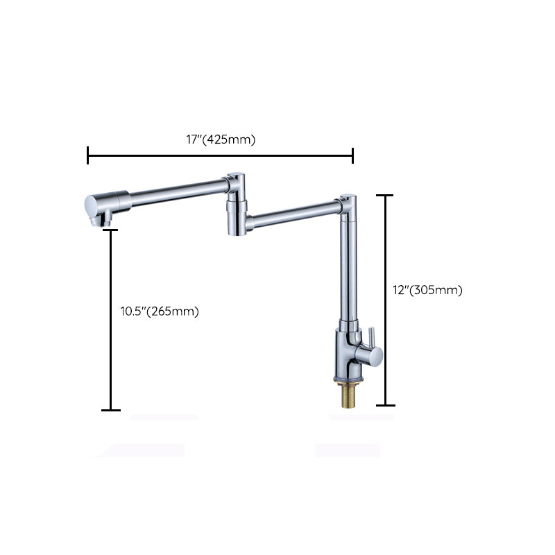 Modern Faucet 1-Handle 1-Hole Brass Single Level Low Profile Pot Filler Kitchen Faucet Clearhalo 'Home Improvement' 'home_improvement' 'home_improvement_kitchen_faucets' 'Kitchen Faucets' 'Kitchen Remodel & Kitchen Fixtures' 'Kitchen Sinks & Faucet Components' 'kitchen_faucets' 6756417