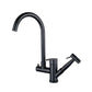 Contemporary Pull Down Kitchen Faucet 2- Handle 2-Function Faucet with Pull Out Sprayer Black Clearhalo 'Home Improvement' 'home_improvement' 'home_improvement_kitchen_faucets' 'Kitchen Faucets' 'Kitchen Remodel & Kitchen Fixtures' 'Kitchen Sinks & Faucet Components' 'kitchen_faucets' 6756420