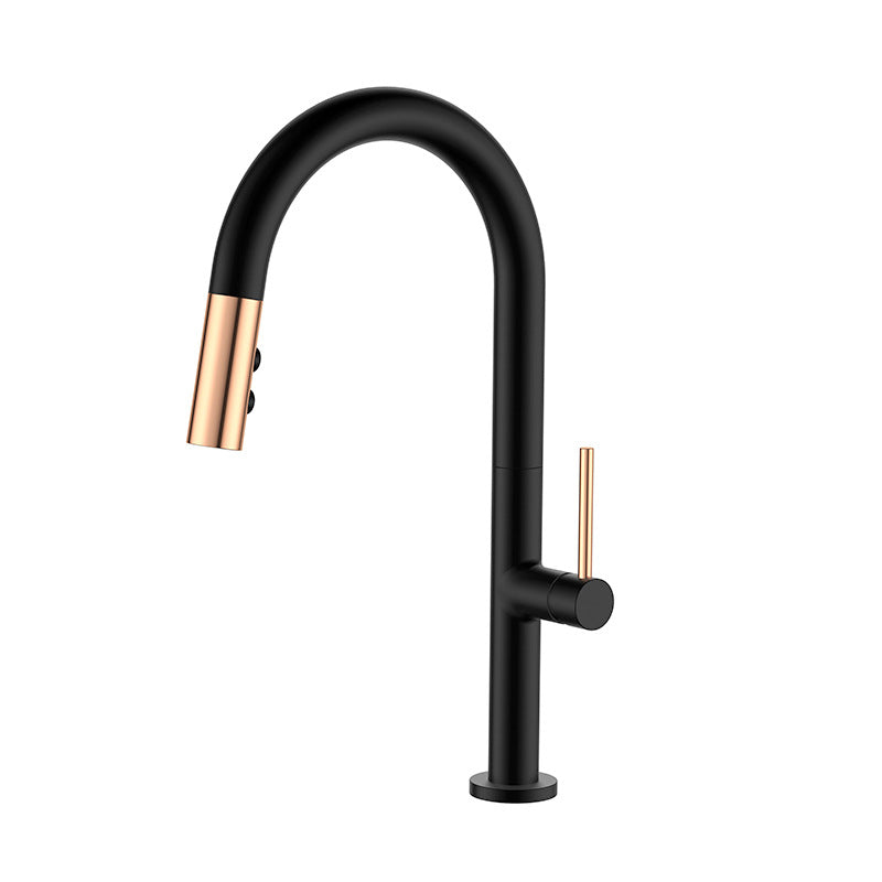 Pull Down Kitchen Faucet Single Handle 2-Function Faucet with Pull Out Sprayer Clearhalo 'Home Improvement' 'home_improvement' 'home_improvement_kitchen_faucets' 'Kitchen Faucets' 'Kitchen Remodel & Kitchen Fixtures' 'Kitchen Sinks & Faucet Components' 'kitchen_faucets' 6756439