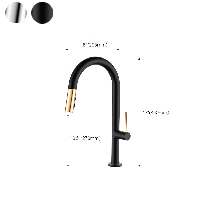Pull Down Kitchen Faucet Single Handle 2-Function Faucet with Pull Out Sprayer Clearhalo 'Home Improvement' 'home_improvement' 'home_improvement_kitchen_faucets' 'Kitchen Faucets' 'Kitchen Remodel & Kitchen Fixtures' 'Kitchen Sinks & Faucet Components' 'kitchen_faucets' 6756443