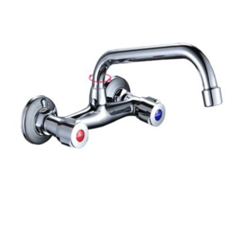 Modern 1-Hold Bar Faucet Double Handle Wall-mounted Lead Free Bar Faucet 4.7" Clearhalo 'Home Improvement' 'home_improvement' 'home_improvement_kitchen_faucets' 'Kitchen Faucets' 'Kitchen Remodel & Kitchen Fixtures' 'Kitchen Sinks & Faucet Components' 'kitchen_faucets' 6756465