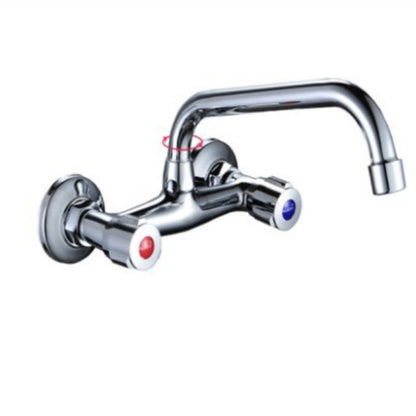 Modern 1-Hold Bar Faucet Double Handle Wall-mounted Lead Free Bar Faucet 4.7"