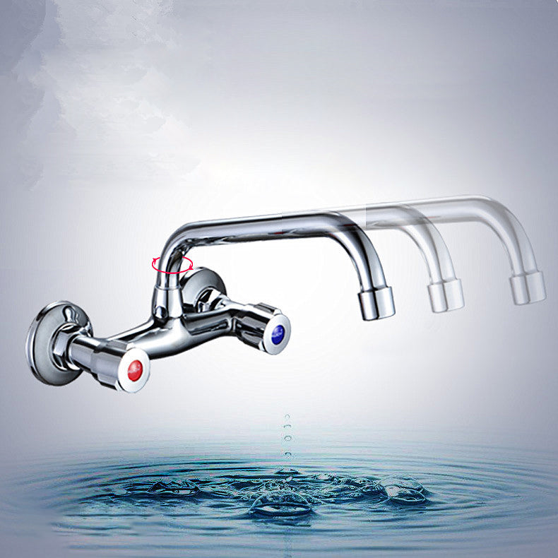 Modern 1-Hold Bar Faucet Double Handle Wall-mounted Lead Free Bar Faucet Clearhalo 'Home Improvement' 'home_improvement' 'home_improvement_kitchen_faucets' 'Kitchen Faucets' 'Kitchen Remodel & Kitchen Fixtures' 'Kitchen Sinks & Faucet Components' 'kitchen_faucets' 6756467
