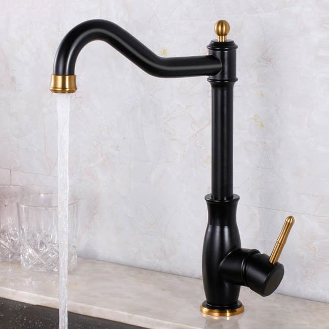 Traditional Single Level Standard Kitchen Faucet Lead Free Faucet Clearhalo 'Home Improvement' 'home_improvement' 'home_improvement_kitchen_faucets' 'Kitchen Faucets' 'Kitchen Remodel & Kitchen Fixtures' 'Kitchen Sinks & Faucet Components' 'kitchen_faucets' 6756475