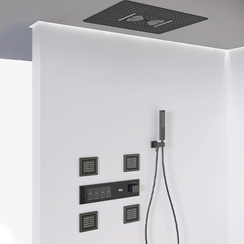 Shower Set All Copper into The Wall Concealed Digital Display Shower Set Clearhalo 'Bathroom Remodel & Bathroom Fixtures' 'Home Improvement' 'home_improvement' 'home_improvement_shower_faucets' 'Shower Faucets & Systems' 'shower_faucets' 'Showers & Bathtubs Plumbing' 'Showers & Bathtubs' 6756527