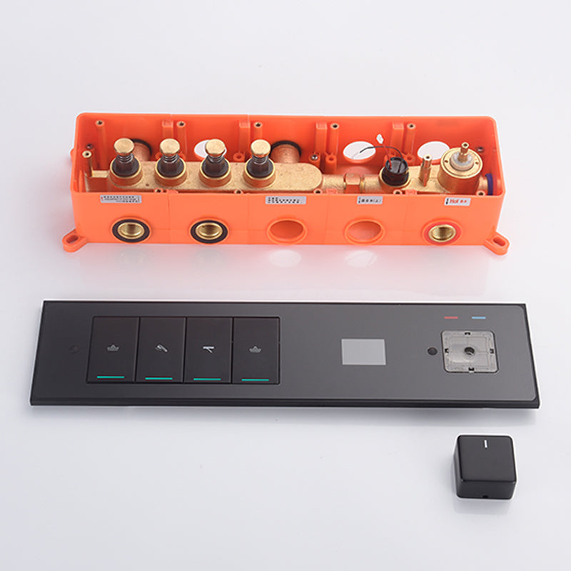 Shower Set All Copper into The Wall Concealed Digital Display Shower Set Clearhalo 'Bathroom Remodel & Bathroom Fixtures' 'Home Improvement' 'home_improvement' 'home_improvement_shower_faucets' 'Shower Faucets & Systems' 'shower_faucets' 'Showers & Bathtubs Plumbing' 'Showers & Bathtubs' 6756530