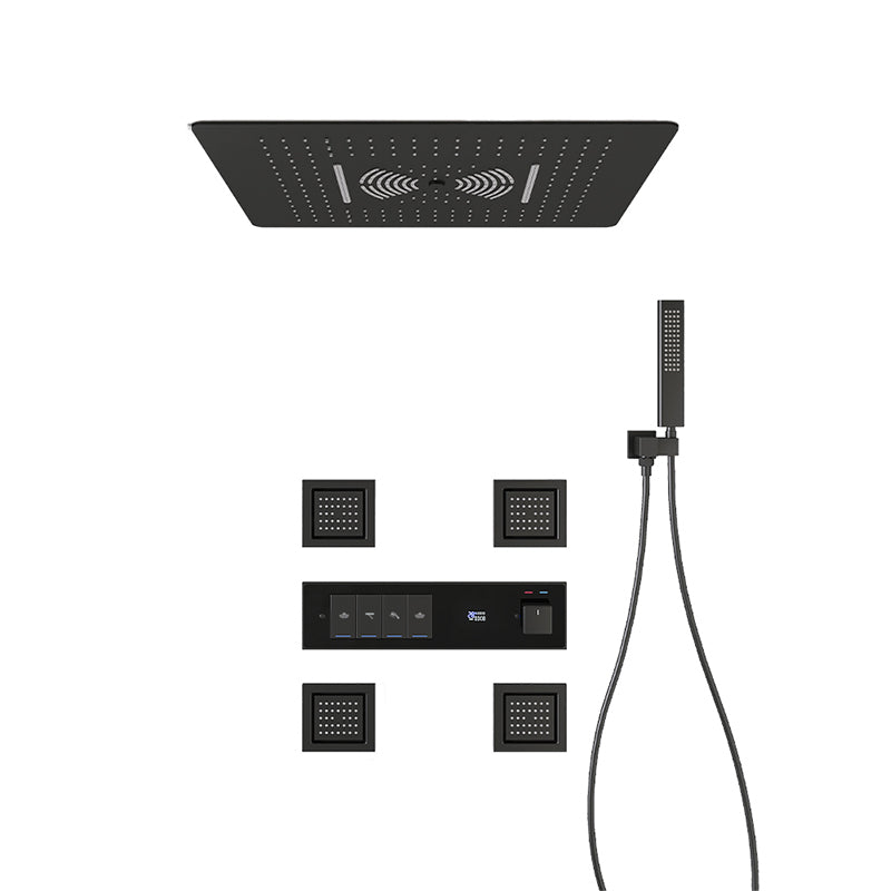 Shower Set All Copper into The Wall Concealed Digital Display Shower Set Clearhalo 'Bathroom Remodel & Bathroom Fixtures' 'Home Improvement' 'home_improvement' 'home_improvement_shower_faucets' 'Shower Faucets & Systems' 'shower_faucets' 'Showers & Bathtubs Plumbing' 'Showers & Bathtubs' 6756535