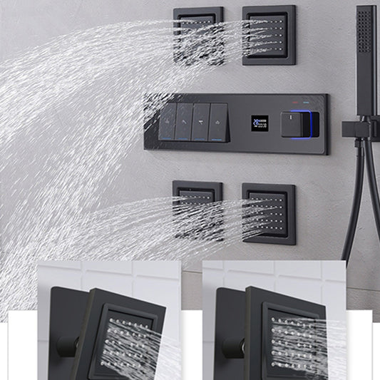 Shower Set All Copper into The Wall Concealed Digital Display Shower Set Clearhalo 'Bathroom Remodel & Bathroom Fixtures' 'Home Improvement' 'home_improvement' 'home_improvement_shower_faucets' 'Shower Faucets & Systems' 'shower_faucets' 'Showers & Bathtubs Plumbing' 'Showers & Bathtubs' 6756538