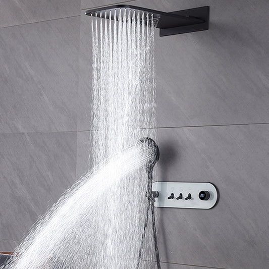 Black Shower Set into The Wall Hidden Bathroom Shower All Copper Clearhalo 'Bathroom Remodel & Bathroom Fixtures' 'Home Improvement' 'home_improvement' 'home_improvement_shower_faucets' 'Shower Faucets & Systems' 'shower_faucets' 'Showers & Bathtubs Plumbing' 'Showers & Bathtubs' 6756561