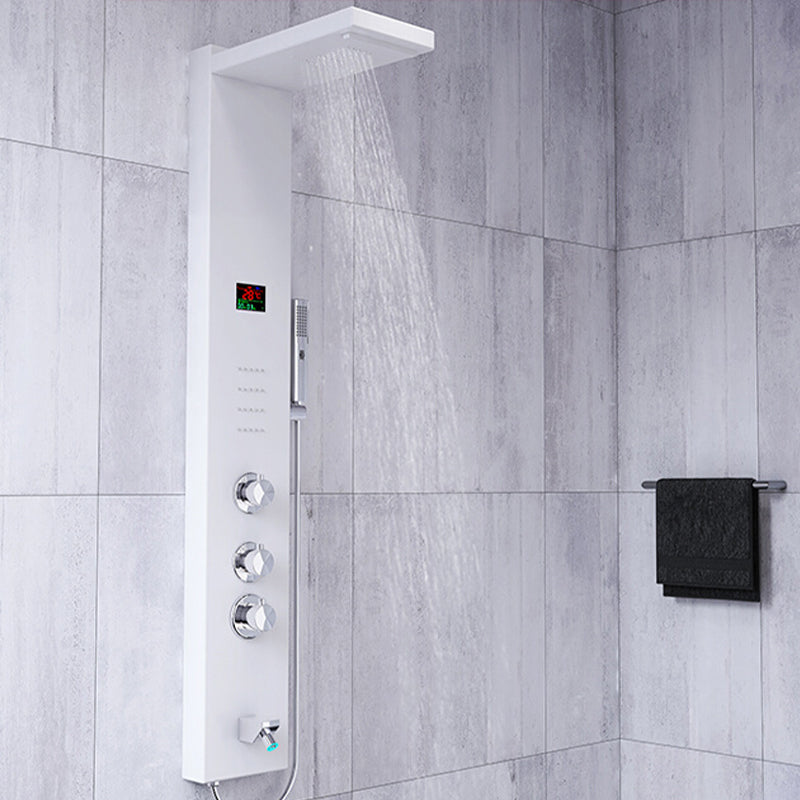 Shower Set White Shower Screen Intelligent Constant Temperature Bathroom Shower Head Clearhalo 'Bathroom Remodel & Bathroom Fixtures' 'Home Improvement' 'home_improvement' 'home_improvement_shower_faucets' 'Shower Faucets & Systems' 'shower_faucets' 'Showers & Bathtubs Plumbing' 'Showers & Bathtubs' 6756569