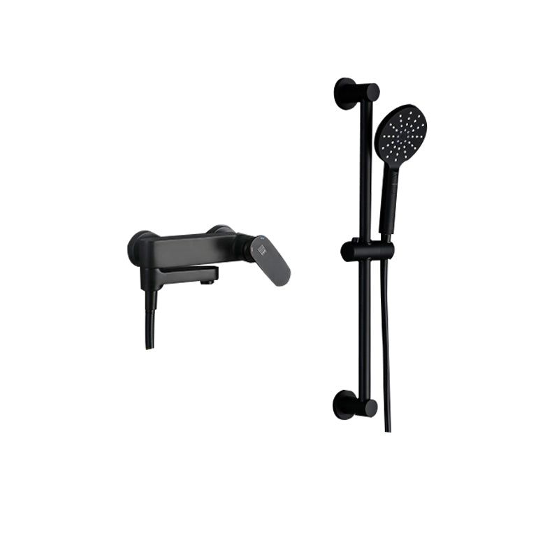 Shower Set Bathroom Shower Full Copper Household Shower Head Black Temperature Control Slide Bar Included Clearhalo 'Bathroom Remodel & Bathroom Fixtures' 'Home Improvement' 'home_improvement' 'home_improvement_shower_faucets' 'Shower Faucets & Systems' 'shower_faucets' 'Showers & Bathtubs Plumbing' 'Showers & Bathtubs' 6756597