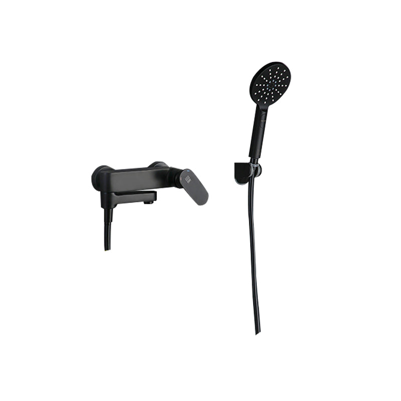 Shower Set Bathroom Shower Full Copper Household Shower Head Black Temperature Control Slide Bar Not Included Clearhalo 'Bathroom Remodel & Bathroom Fixtures' 'Home Improvement' 'home_improvement' 'home_improvement_shower_faucets' 'Shower Faucets & Systems' 'shower_faucets' 'Showers & Bathtubs Plumbing' 'Showers & Bathtubs' 6756602