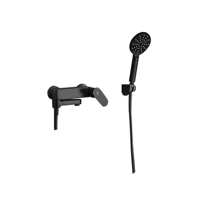 Shower Set Bathroom Shower Full Copper Household Shower Head Black Temperature Control Slide Bar Not Included Clearhalo 'Bathroom Remodel & Bathroom Fixtures' 'Home Improvement' 'home_improvement' 'home_improvement_shower_faucets' 'Shower Faucets & Systems' 'shower_faucets' 'Showers & Bathtubs Plumbing' 'Showers & Bathtubs' 6756602