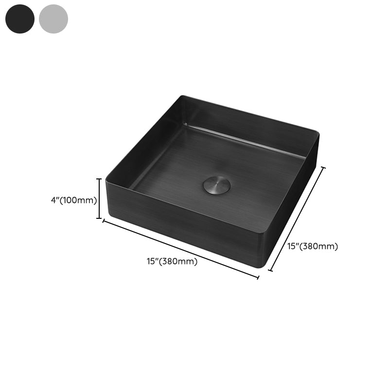 Contemporary Trough Bathroom Sink Solid Color Metal Trough Sink Clearhalo 'Bathroom Remodel & Bathroom Fixtures' 'Bathroom Sinks & Faucet Components' 'Bathroom Sinks' 'bathroom_sink' 'Home Improvement' 'home_improvement' 'home_improvement_bathroom_sink' 6756647