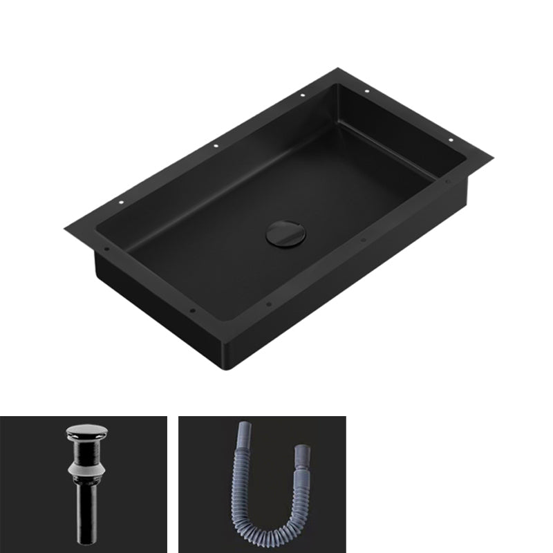 Modern Bathroom Sink Metal Rectangular Undermount Bathroom Sink with Pop-Up Drain 25"L x 15"W x 5"H Black Unavailiable Clearhalo 'Bathroom Remodel & Bathroom Fixtures' 'Bathroom Sinks & Faucet Components' 'Bathroom Sinks' 'bathroom_sink' 'Home Improvement' 'home_improvement' 'home_improvement_bathroom_sink' 6756678