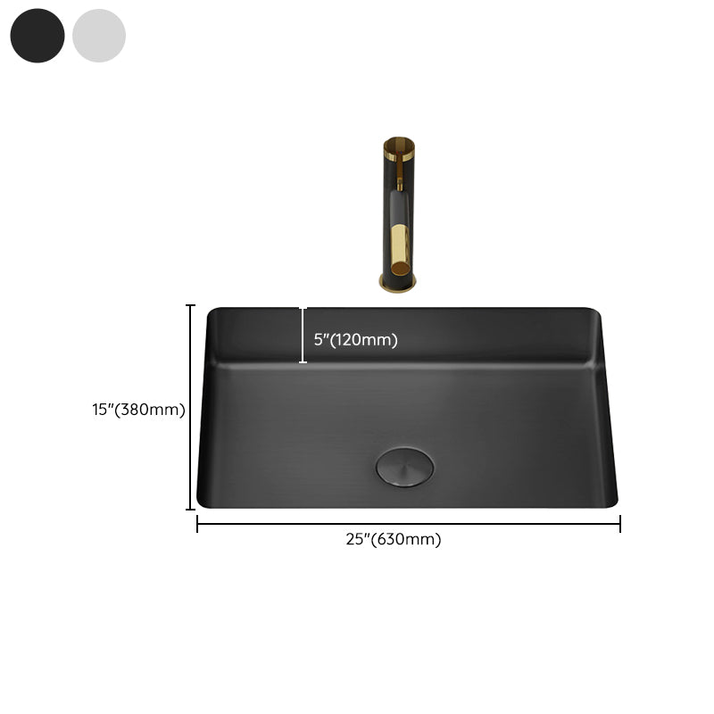 Modern Bathroom Sink Metal Rectangular Undermount Bathroom Sink with Pop-Up Drain Clearhalo 'Bathroom Remodel & Bathroom Fixtures' 'Bathroom Sinks & Faucet Components' 'Bathroom Sinks' 'bathroom_sink' 'Home Improvement' 'home_improvement' 'home_improvement_bathroom_sink' 6756700