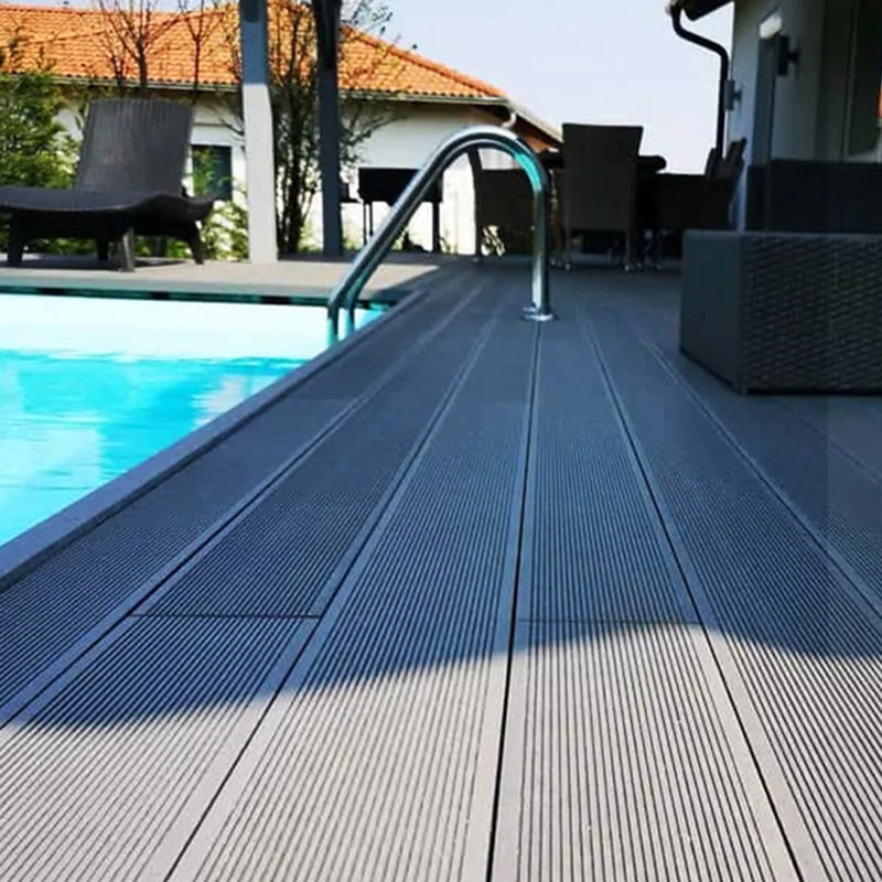 Modern Outdoor Deck Plank Striped Pattern Waterproof Slip Resistant Floor Board Grey Plank Step 172.2 sq ft. - 32 Pieces Clearhalo 'Home Improvement' 'home_improvement' 'home_improvement_outdoor_deck_tiles_planks' 'Outdoor Deck Tiles & Planks' 'Outdoor Flooring & Tile' 'Outdoor Remodel' 'outdoor_deck_tiles_planks' 6756701