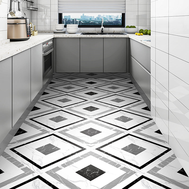 Peel and Stick Vinyl Flooring High Gloss Patterned Vinyl Flooring Black/White/Gray Clearhalo 'Flooring 'Home Improvement' 'home_improvement' 'home_improvement_vinyl_flooring' 'Vinyl Flooring' 'vinyl_flooring' Walls and Ceiling' 6756785