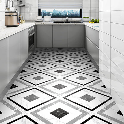 Peel and Stick Vinyl Flooring High Gloss Patterned Vinyl Flooring Black White Gray Clearhalo 'Flooring 'Home Improvement' 'home_improvement' 'home_improvement_vinyl_flooring' 'Vinyl Flooring' 'vinyl_flooring' Walls and Ceiling' 6756785
