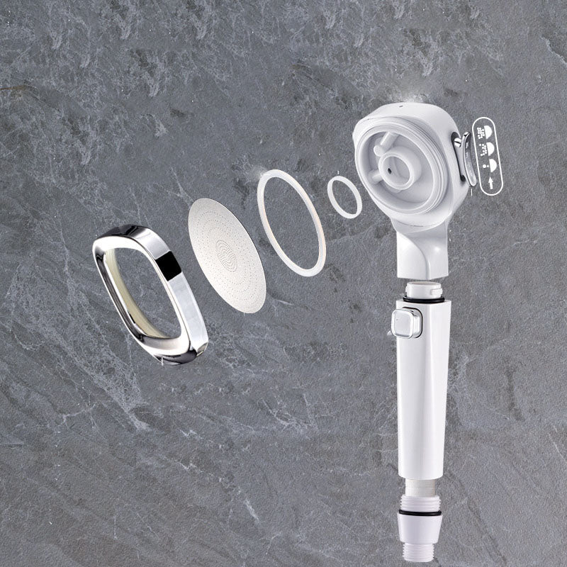 4-Setting Pressurized Shower One-button Water-stop Hand-held Shower Head Clearhalo 'Bathroom Remodel & Bathroom Fixtures' 'Home Improvement' 'home_improvement' 'home_improvement_shower_heads' 'Shower Heads' 'shower_heads' 'Showers & Bathtubs Plumbing' 'Showers & Bathtubs' 6757060