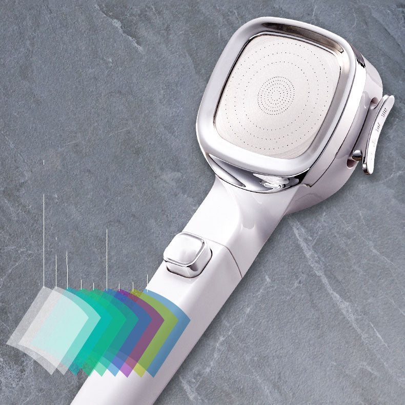 4-Setting Pressurized Shower One-button Water-stop Hand-held Shower Head Clearhalo 'Bathroom Remodel & Bathroom Fixtures' 'Home Improvement' 'home_improvement' 'home_improvement_shower_heads' 'Shower Heads' 'shower_heads' 'Showers & Bathtubs Plumbing' 'Showers & Bathtubs' 6757072