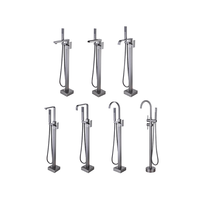 Modern Floor Mounted Metal Freestanding Tub Filler One Handle Freestanding Bathtub Faucet Clearhalo 'Bathroom Remodel & Bathroom Fixtures' 'Bathtub Faucets' 'bathtub_faucets' 'Home Improvement' 'home_improvement' 'home_improvement_bathtub_faucets' 6757833