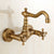 Vintage Tub Faucet Two Cross Handle Faucet Pure Copper Wall Mounted Faucet Brass Short Clearhalo 'Bathroom Remodel & Bathroom Fixtures' 'Bathtub Faucets' 'bathtub_faucets' 'Home Improvement' 'home_improvement' 'home_improvement_bathtub_faucets' 6757870