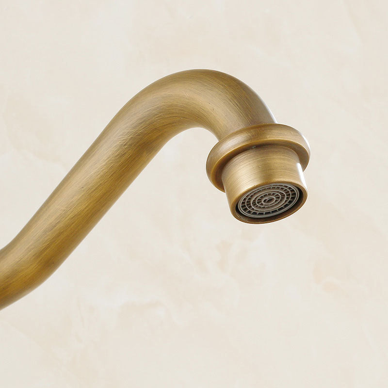 Vintage Tub Faucet Two Cross Handle Faucet Pure Copper Wall Mounted Faucet Clearhalo 'Bathroom Remodel & Bathroom Fixtures' 'Bathtub Faucets' 'bathtub_faucets' 'Home Improvement' 'home_improvement' 'home_improvement_bathtub_faucets' 6757878