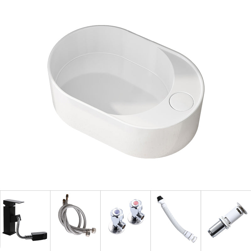 Modern Vessel Bathroom Sink Rectangular Porcelain with Overflow and Faucet Basin Sink 22"L x 14"W x 7"H Left Sulcus Sink with Faucet Clearhalo 'Bathroom Remodel & Bathroom Fixtures' 'Bathroom Sinks & Faucet Components' 'Bathroom Sinks' 'bathroom_sink' 'Home Improvement' 'home_improvement' 'home_improvement_bathroom_sink' 6758463