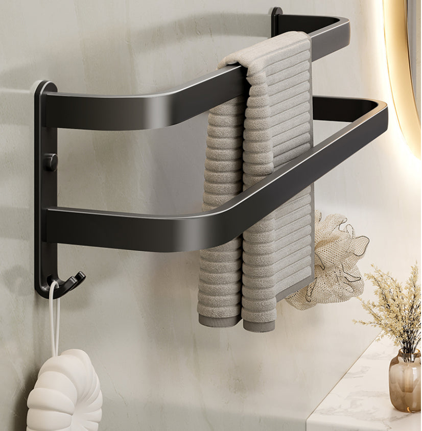 Modern Bathroom Accessory Kit Black Bath Shelf Bath Hardware Set Clearhalo 'Bathroom Hardware Sets' 'Bathroom Hardware' 'Bathroom Remodel & Bathroom Fixtures' 'bathroom_hardware_sets' 'Home Improvement' 'home_improvement' 'home_improvement_bathroom_hardware_sets' 6762963