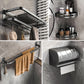 Modern Grey Bathroom Accessory Set Bath Shelf Bath Hardware Set 5-Piece Set (Double Rods) Clearhalo 'Bathroom Hardware Sets' 'Bathroom Hardware' 'Bathroom Remodel & Bathroom Fixtures' 'bathroom_hardware_sets' 'Home Improvement' 'home_improvement' 'home_improvement_bathroom_hardware_sets' 6763043