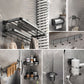 Modern Grey Bathroom Accessory Set Bath Shelf Bath Hardware Set 9-Piece Set (Toilet Brush) Clearhalo 'Bathroom Hardware Sets' 'Bathroom Hardware' 'Bathroom Remodel & Bathroom Fixtures' 'bathroom_hardware_sets' 'Home Improvement' 'home_improvement' 'home_improvement_bathroom_hardware_sets' 6763075