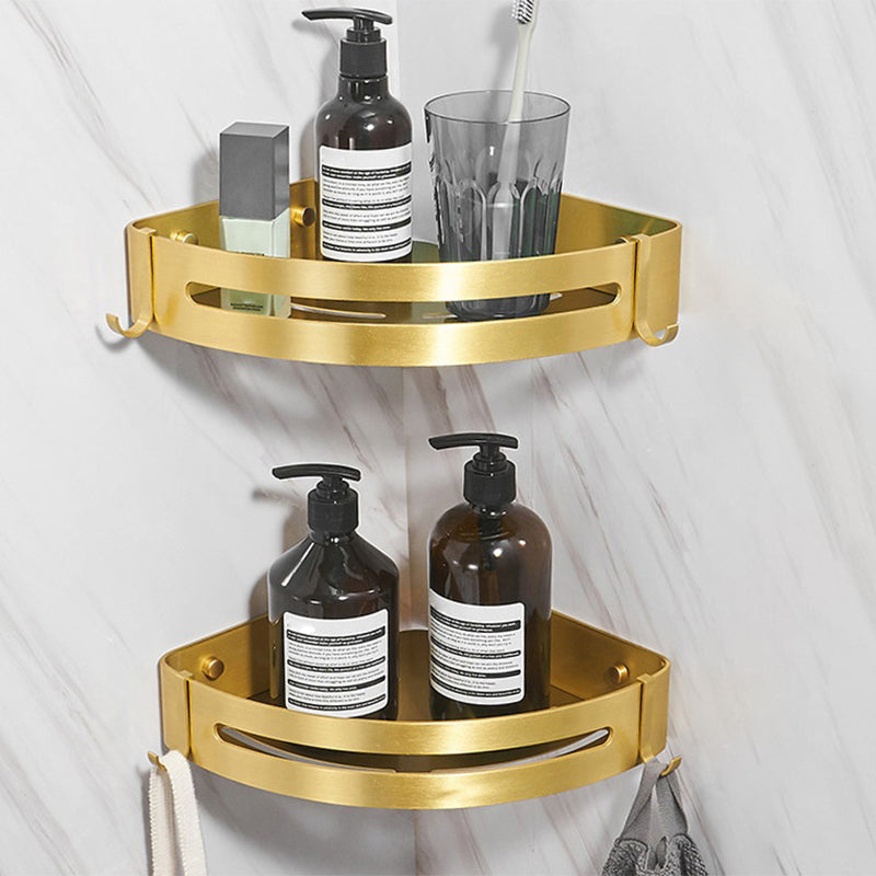 Modern Bathroom Hardware Paper Holder Bath Shelf Gold Bathroom Accessory Kit 2-Piece Set (Triangular Bath Shelf) Clearhalo 'Bathroom Hardware Sets' 'Bathroom Hardware' 'Bathroom Remodel & Bathroom Fixtures' 'bathroom_hardware_sets' 'Home Improvement' 'home_improvement' 'home_improvement_bathroom_hardware_sets' 6763148