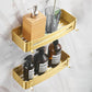 Modern Bathroom Hardware Paper Holder Bath Shelf Gold Bathroom Accessory Kit 2-Piece Set (Square Bath Shelf) Clearhalo 'Bathroom Hardware Sets' 'Bathroom Hardware' 'Bathroom Remodel & Bathroom Fixtures' 'bathroom_hardware_sets' 'Home Improvement' 'home_improvement' 'home_improvement_bathroom_hardware_sets' 6763165