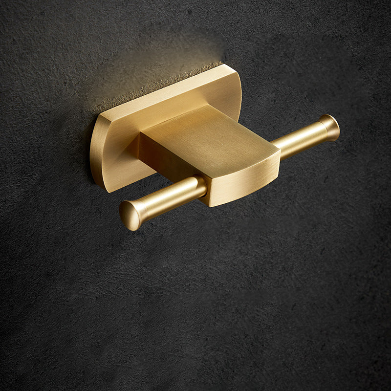 Traditional Golden Bath Hardware Set Brass Bathroom Accessory Kit Towel/Robe Hook Clearhalo 'Bathroom Hardware Sets' 'Bathroom Hardware' 'Bathroom Remodel & Bathroom Fixtures' 'bathroom_hardware_sets' 'Home Improvement' 'home_improvement' 'home_improvement_bathroom_hardware_sets' 6763219