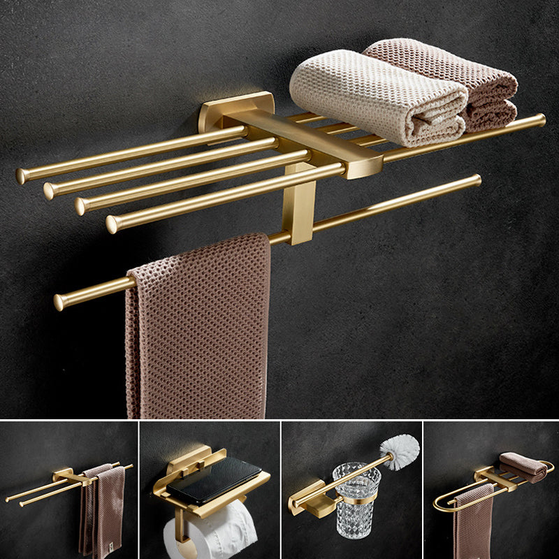 Traditional Golden Bath Hardware Set Brass Bathroom Accessory Kit Clearhalo 'Bathroom Hardware Sets' 'Bathroom Hardware' 'Bathroom Remodel & Bathroom Fixtures' 'bathroom_hardware_sets' 'Home Improvement' 'home_improvement' 'home_improvement_bathroom_hardware_sets' 6763221