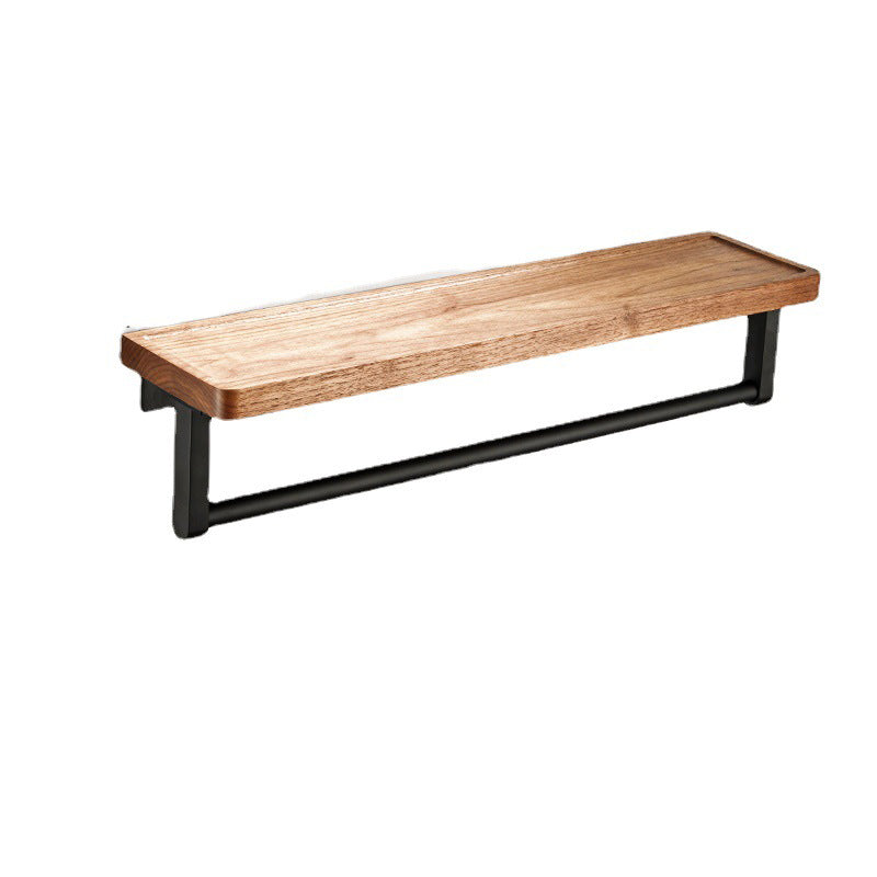 Wooden & Aluminum Bath Hardware Set Black Bathroom Accessory Kit Clearhalo 'Bathroom Hardware Sets' 'Bathroom Hardware' 'Bathroom Remodel & Bathroom Fixtures' 'bathroom_hardware_sets' 'Home Improvement' 'home_improvement' 'home_improvement_bathroom_hardware_sets' 6763300