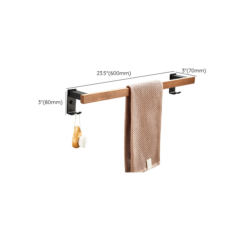 Wooden & Aluminum Bath Hardware Set Black Bathroom Accessory Kit Clearhalo 'Bathroom Hardware Sets' 'Bathroom Hardware' 'Bathroom Remodel & Bathroom Fixtures' 'bathroom_hardware_sets' 'Home Improvement' 'home_improvement' 'home_improvement_bathroom_hardware_sets' 6763314