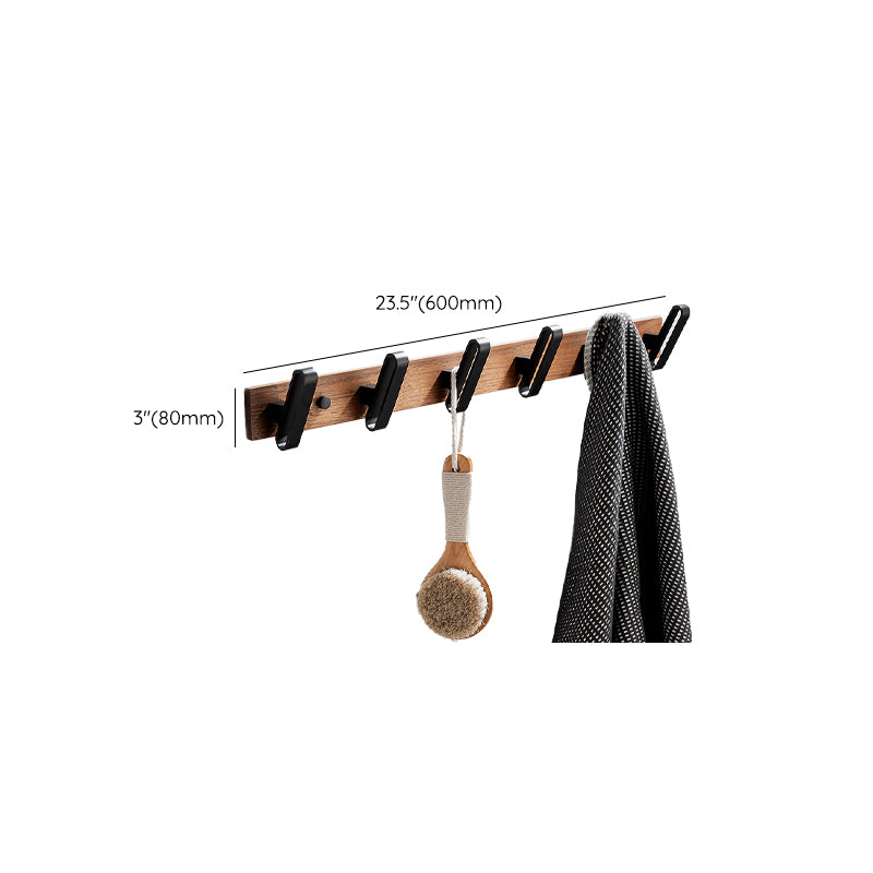 Wooden & Aluminum Bath Hardware Set Black Bathroom Accessory Kit Clearhalo 'Bathroom Hardware Sets' 'Bathroom Hardware' 'Bathroom Remodel & Bathroom Fixtures' 'bathroom_hardware_sets' 'Home Improvement' 'home_improvement' 'home_improvement_bathroom_hardware_sets' 6763318