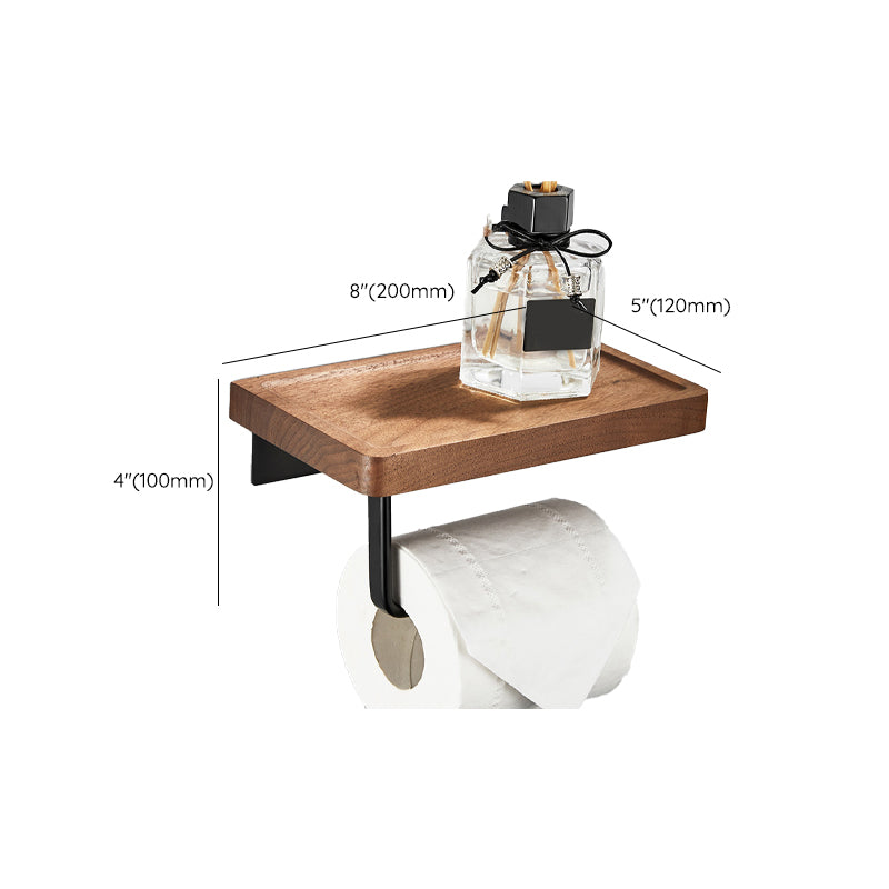 Wooden & Aluminum Bath Hardware Set Black Bathroom Accessory Kit Clearhalo 'Bathroom Hardware Sets' 'Bathroom Hardware' 'Bathroom Remodel & Bathroom Fixtures' 'bathroom_hardware_sets' 'Home Improvement' 'home_improvement' 'home_improvement_bathroom_hardware_sets' 6763323