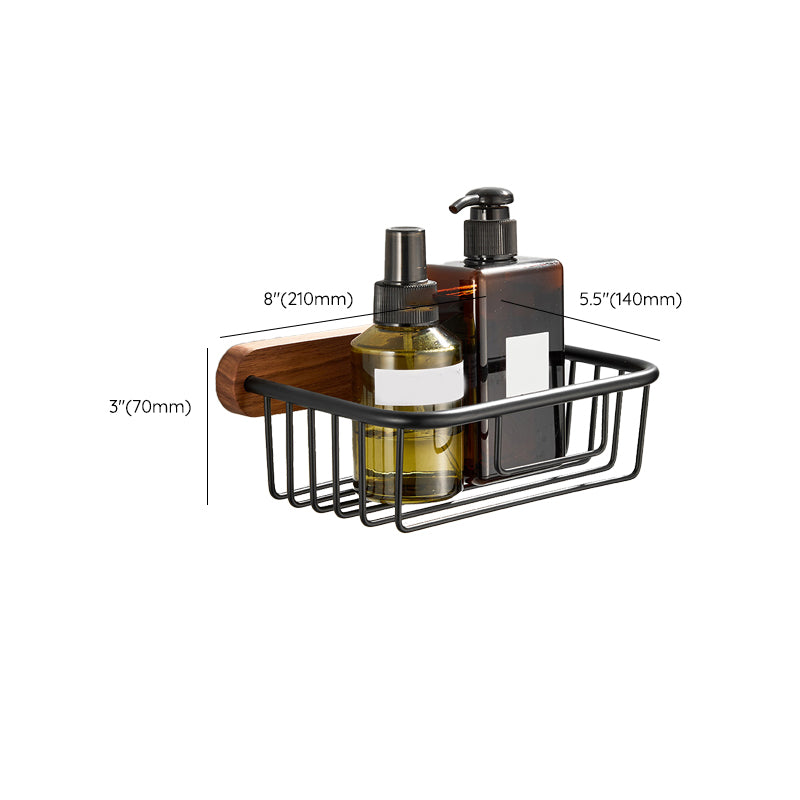 Wooden & Aluminum Bath Hardware Set Black Bathroom Accessory Kit Clearhalo 'Bathroom Hardware Sets' 'Bathroom Hardware' 'Bathroom Remodel & Bathroom Fixtures' 'bathroom_hardware_sets' 'Home Improvement' 'home_improvement' 'home_improvement_bathroom_hardware_sets' 6763325