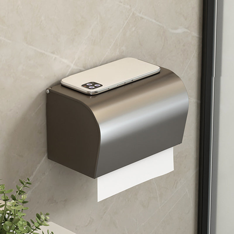 Contemporary Bathroom Hardware Set Gray Aluminum Bathroom Accessory Kit Clearhalo 'Bathroom Hardware Sets' 'Bathroom Hardware' 'Bathroom Remodel & Bathroom Fixtures' 'bathroom_hardware_sets' 'Home Improvement' 'home_improvement' 'home_improvement_bathroom_hardware_sets' 6763370