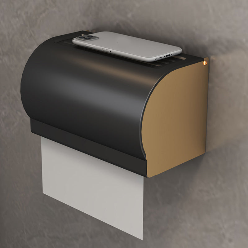 Black & Brass Bathroom Set Modern Style Bathroom Accessory As Individual Or As a Set Toilet Paper Holder Clearhalo 'Bathroom Hardware Sets' 'Bathroom Hardware' 'Bathroom Remodel & Bathroom Fixtures' 'bathroom_hardware_sets' 'Home Improvement' 'home_improvement' 'home_improvement_bathroom_hardware_sets' 6763407