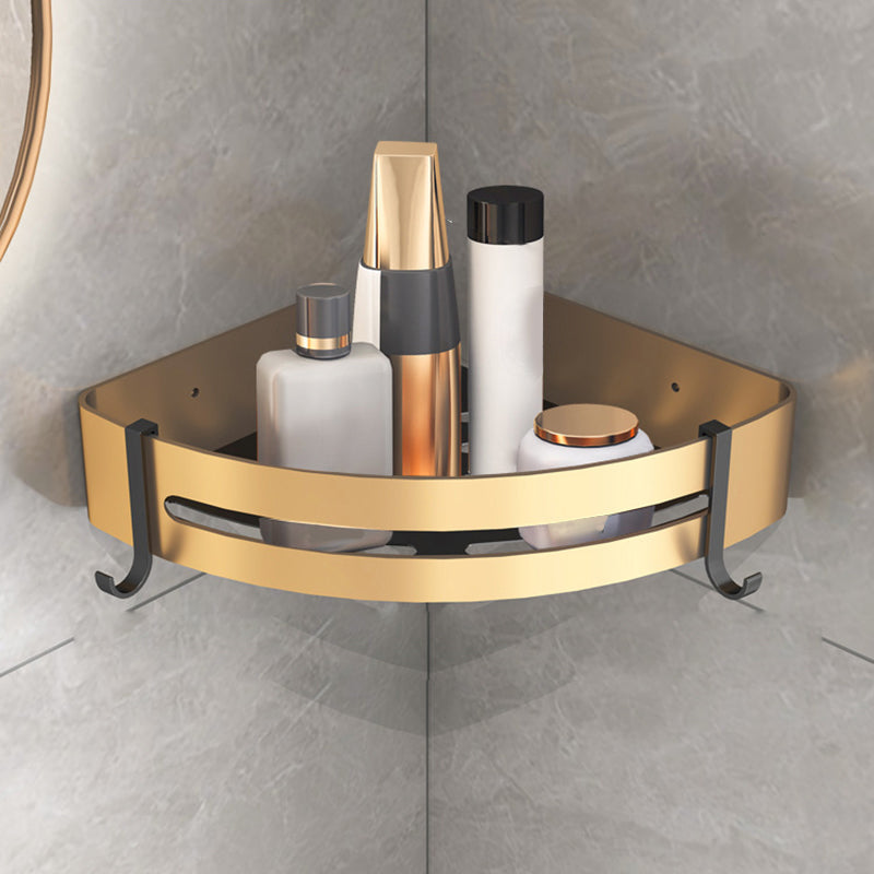 Black & Brass Bathroom Set Modern Style Bathroom Accessory As Individual Or As a Set Hollow Triangle Bath Shelf Clearhalo 'Bathroom Hardware Sets' 'Bathroom Hardware' 'Bathroom Remodel & Bathroom Fixtures' 'bathroom_hardware_sets' 'Home Improvement' 'home_improvement' 'home_improvement_bathroom_hardware_sets' 6763418