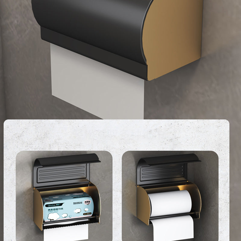 Black & Brass Bathroom Set Modern Style Bathroom Accessory As Individual Or As a Set Clearhalo 'Bathroom Hardware Sets' 'Bathroom Hardware' 'Bathroom Remodel & Bathroom Fixtures' 'bathroom_hardware_sets' 'Home Improvement' 'home_improvement' 'home_improvement_bathroom_hardware_sets' 6763422